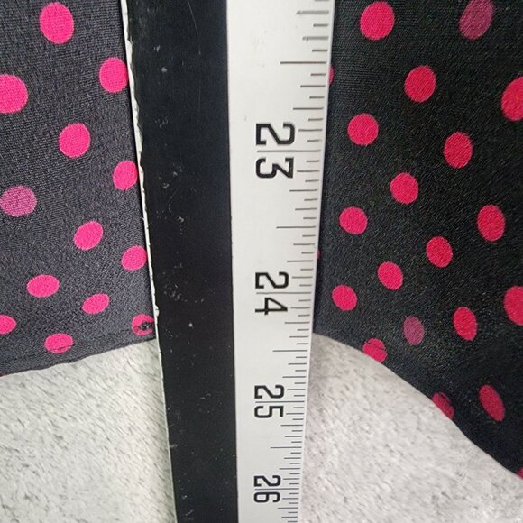 Womens Vintage Kasper Polka Dot Blouse Long Sleeve Tie-Neck Size 12 - Picture 7 of 8